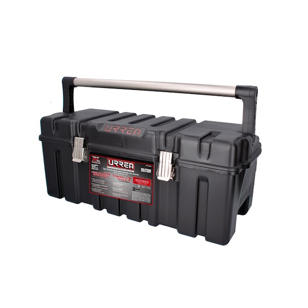 Tool Box, Plastic, Black, 26 in W x 10-3/4 in D x 10-1/2 in H